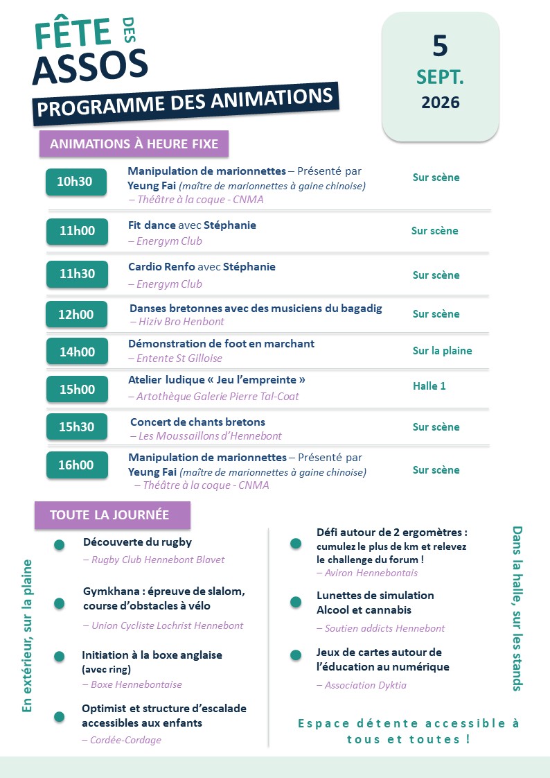 Programme fête des assos 2026